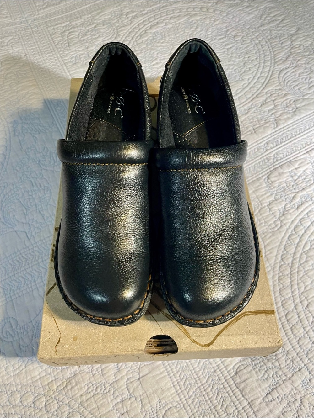 Ladies Born Black Slip-On Leather Shoes New